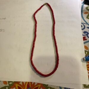 Red Coral Beaded Vintage Necklace